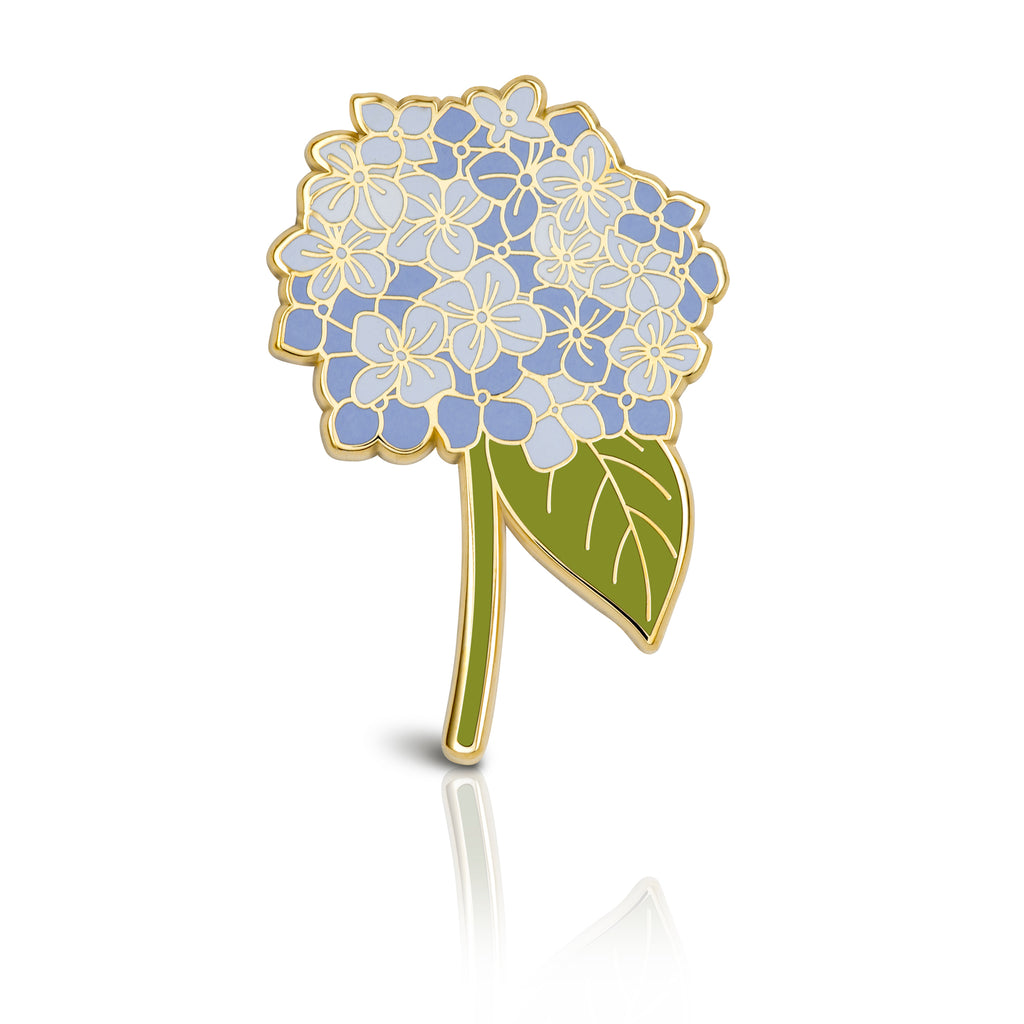 Hydrangea (Blue) Flower Enamel Pin | Wedding Lapel Pin – Plant Scouts