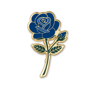 Blue Rose Flower Enamel Pin | June Birth Month Flower