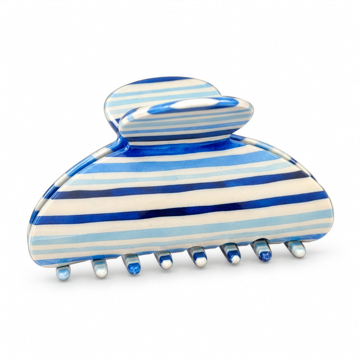 Blue Striped Claw Clip