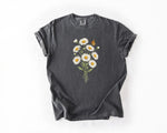 Load image into Gallery viewer, Daisy Bouquet Butterfly T-Shirt Botanical Graphic Te
