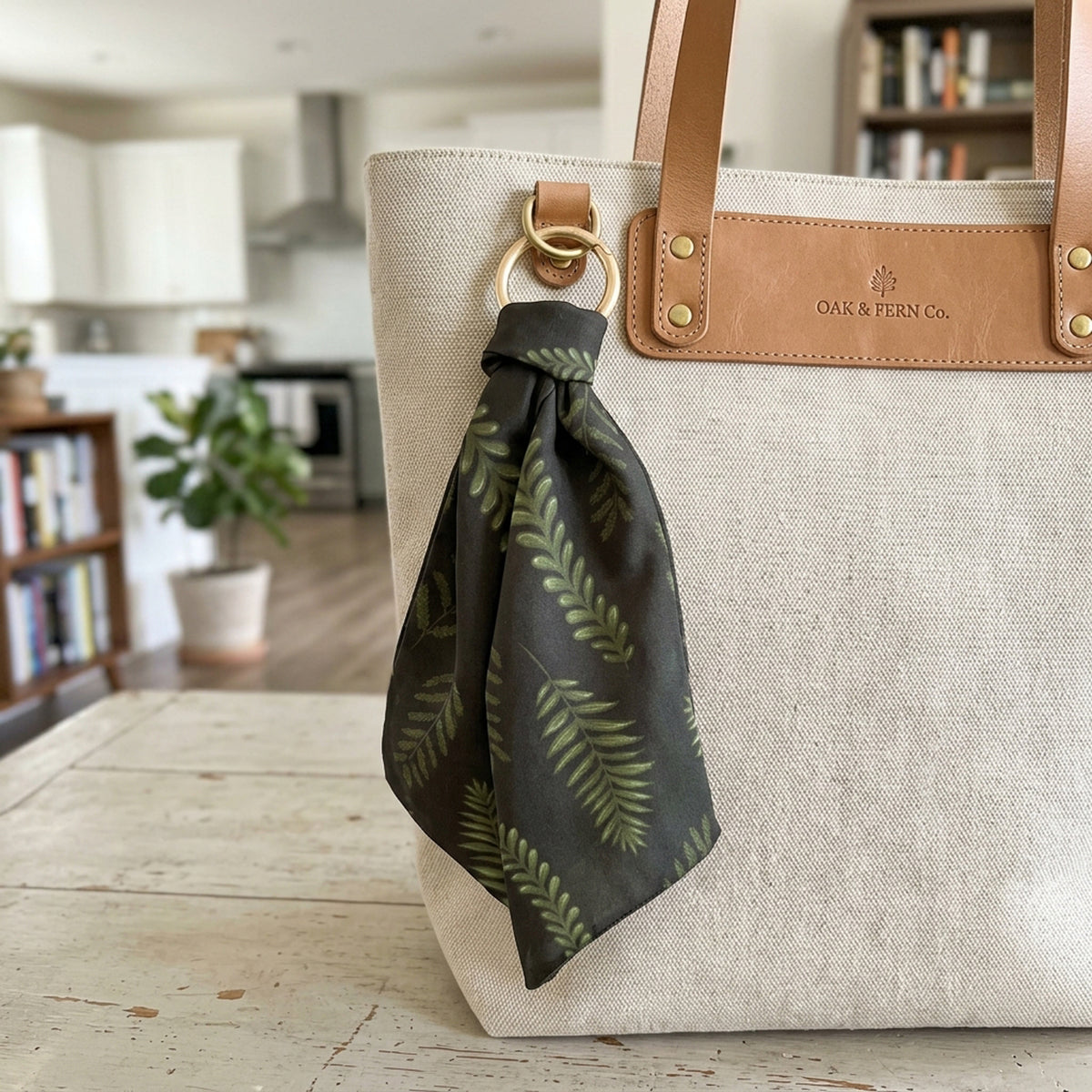 Fern Satin Scarf Keychain