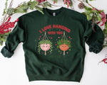 Load image into Gallery viewer, I Love Hanging With You Sweatshirt, Valentine’s Day Plant Lover Gift, Funny Plant Pun Crewneck, Cute Gardening Sweater
