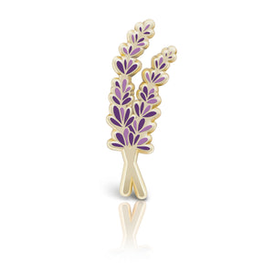 Lavender Enamel Pin: Exquisite Botanical Accessory for Flower Enthusiasts & Weddings
