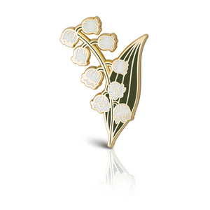 Lily of the Valley Enamel Pin - A Delicate Botanical Beauty for Floral Lover