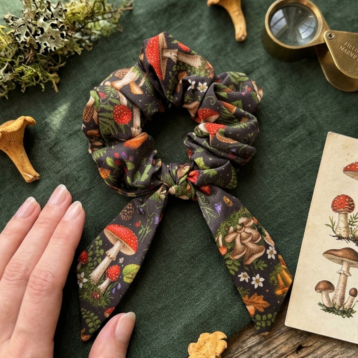 Mushroom Scrunchie Cottagecore Woodland Hair Tie