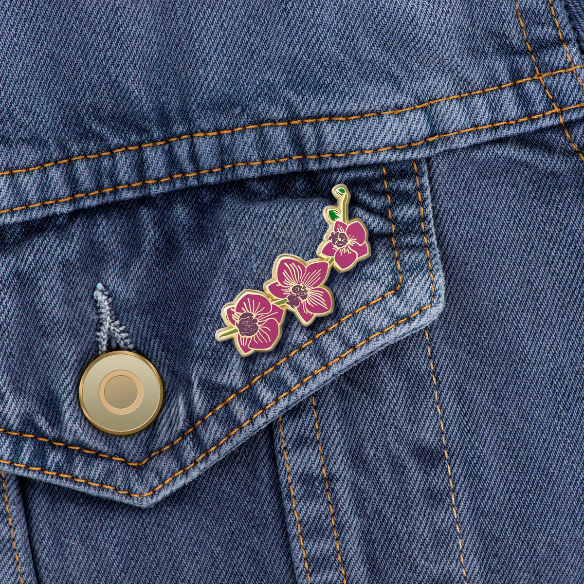 Pink Orchid Pin