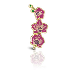 Orchid (Pink) Flower Enamel Pin | Wedding Lapel Pin
