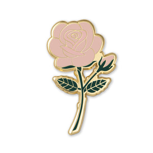 Pink Rose Flower Enamel Pin | June Birth Month Flower