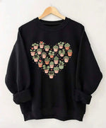 Load image into Gallery viewer, Valentine’s Day Plant Lover Sweatshirt, Green Botanical Crewneck, Cute Potted Plants Heart Shirt, Cozy Nature Gift
