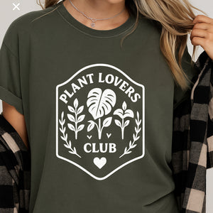 Plant Lovers Club T-Shirt – Botanical Graphic Tee for Gardeners, Plant Moms & Dads, Nature Lover Shirt, Gardening Gift