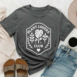Plant Lovers Club T-Shirt – Botanical Graphic Tee for Gardeners, Plant Moms & Dads, Nature Lover Shirt, Gardening Gift