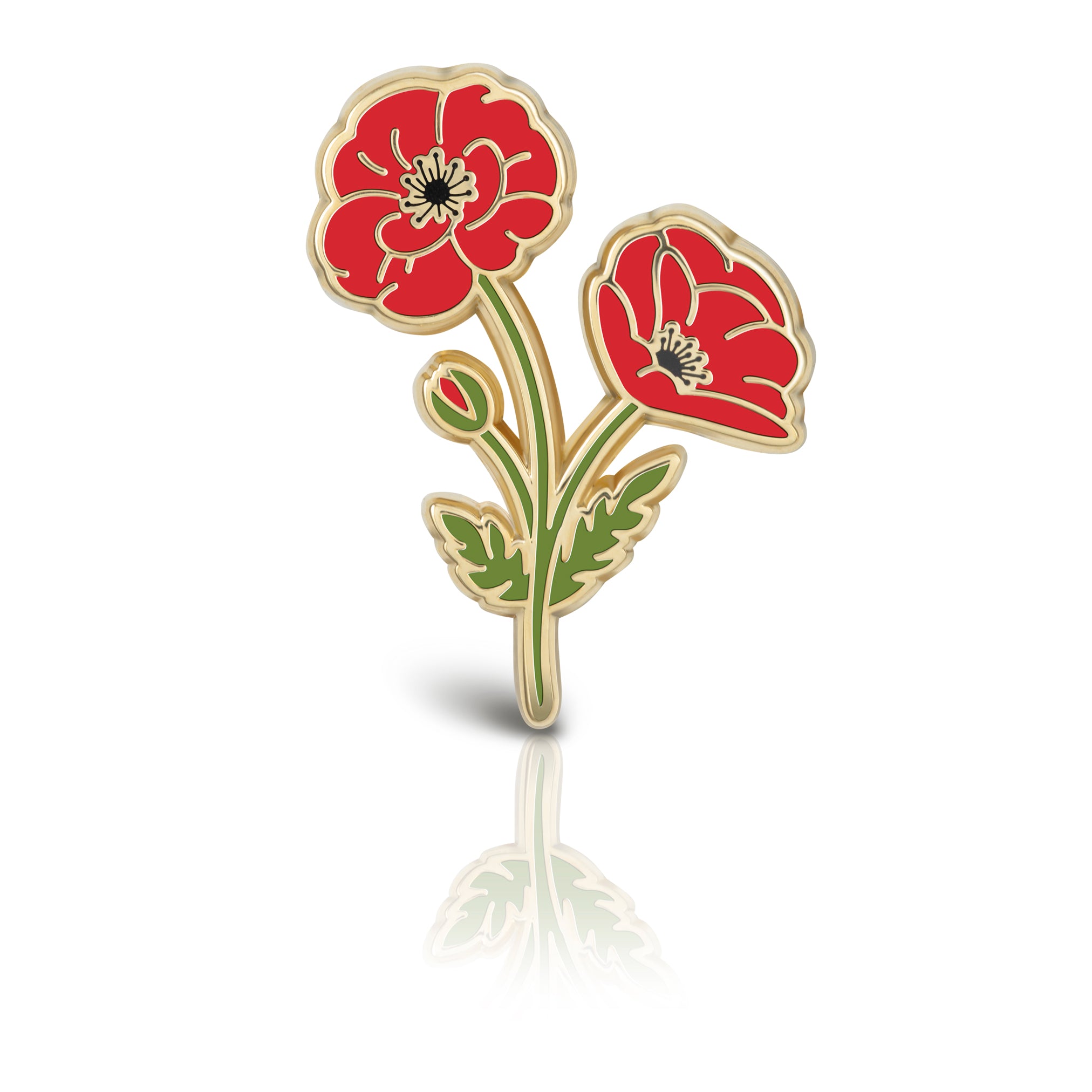 Poppy Wildflower Enamel Pin / Poppy Floral Brooch