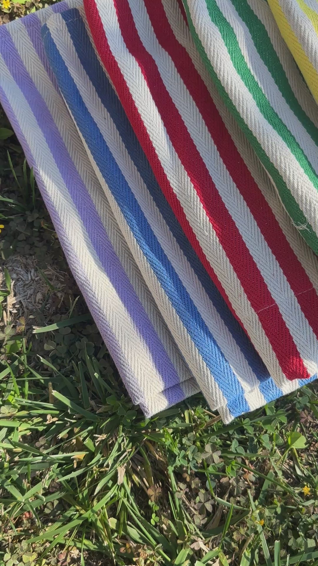 Load video: Red &amp; Cream Striped Tote Bag