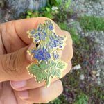 Load and play video in Gallery viewer, Colorado Columbine Enamel Pin – Blue Columbine Flower Lapel Pin, Colorado State Flower Botanical Badge, Wildflower Gift
