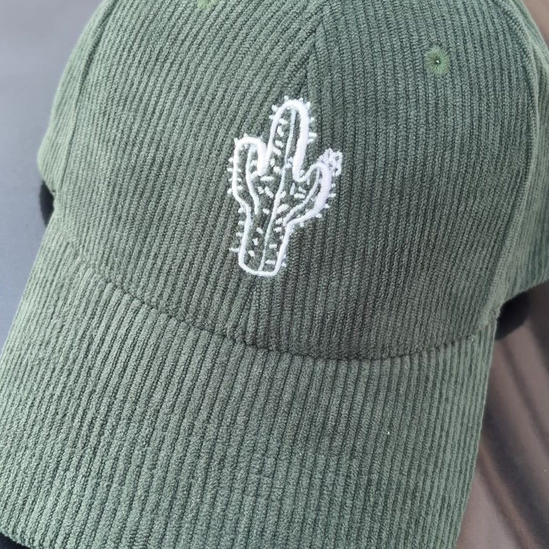 Load video: Corduroy Cactus Dad Hat