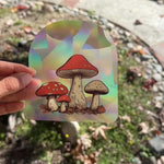 Load and play video in Gallery viewer, Mushroom Suncatcher • Amanita Toadstool Decal • Cottagecore Nature Sticker
