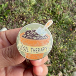 Load and play video in Gallery viewer, Soil Therapy Enamel Pin Gardening Gift for Plant Lovers, Cute Plant Pin, Garden Humor Accessory
