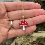 Load and play video in Gallery viewer, Mushroom Pendant Necklace – Cute Gift for Mushroom Lovers
