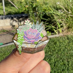 Load and play video in Gallery viewer, Succulent Terrarium Enamel Pin – Cactus &amp; Plant Lover Pin, Botanical Gold Lapel Pin, Cute Houseplant Badge Gift
