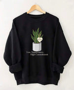 Load image into Gallery viewer, Low Maintenance High Commitment Sweatshirt, Valentine’s Day Plant Lover Gift, Snake Plant Crewneck, Funny Plant Mom Sweater
