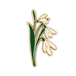 Load image into Gallery viewer, Snowdrop Enamel Pin - Exquisite Botanical Accessory January Birth Month Flower
