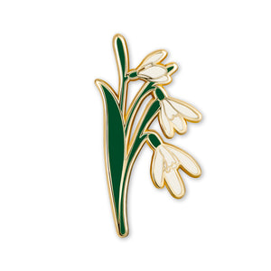 Snowdrop Enamel Pin - Exquisite Botanical Accessory January Birth Month Flower