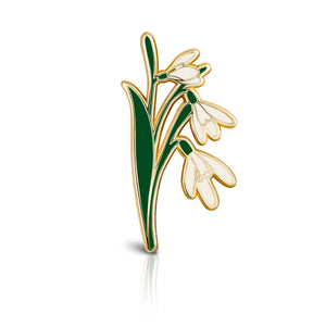 Snowdrop Flower Enamel Pin | January Birth Month Flower