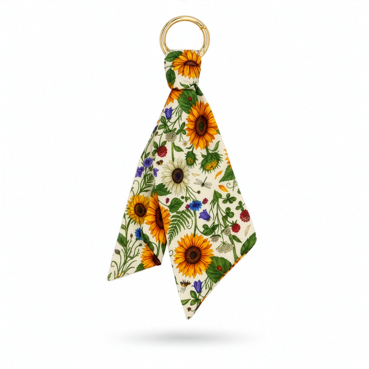 Sunflower Satin Scarf Keychain