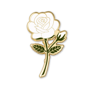 White Rose Flower Enamel Pin – Symbol of Purity & New Beginnings