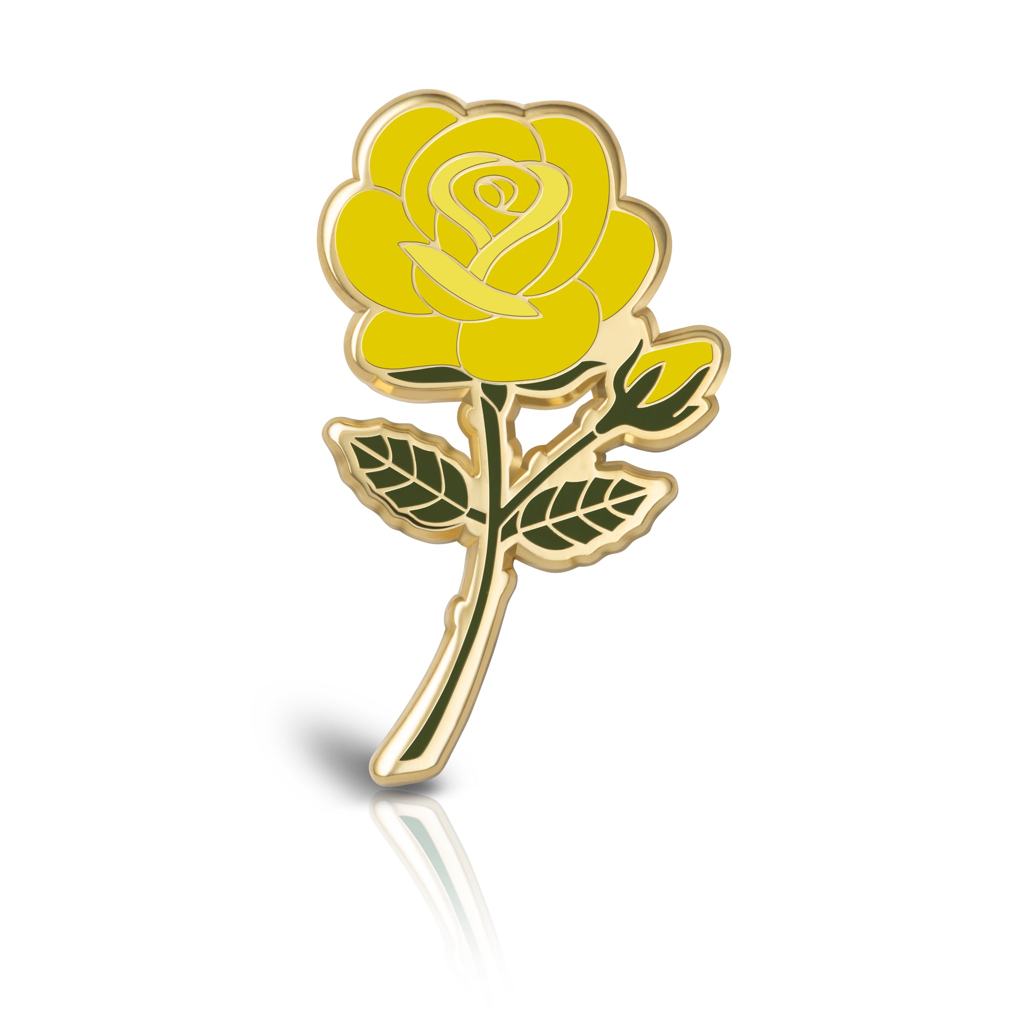 Yellow Rose Enamel Pin with a Symbolic Glow