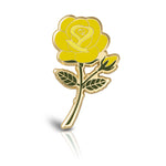 Load image into Gallery viewer, Yellow Rose Enamel Pin with a Symbolic Glow
