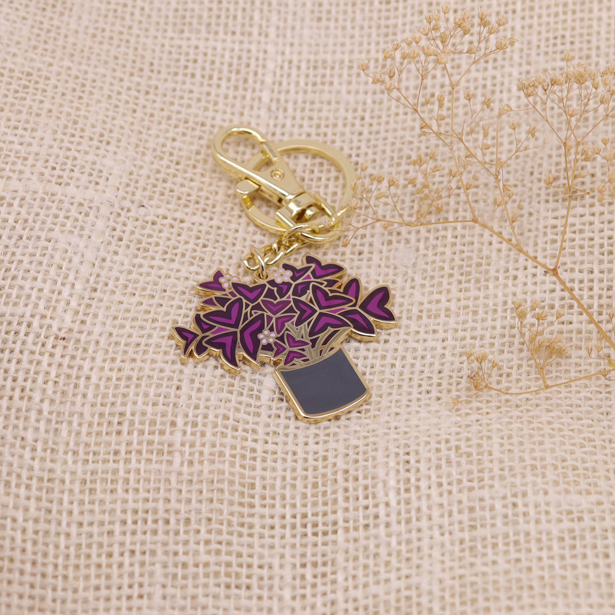Oxalis Plant Keychain