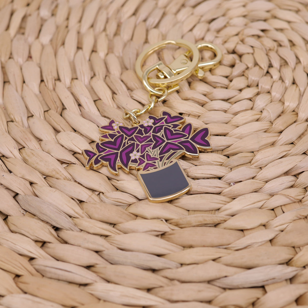 Oxalis Plant Keychain