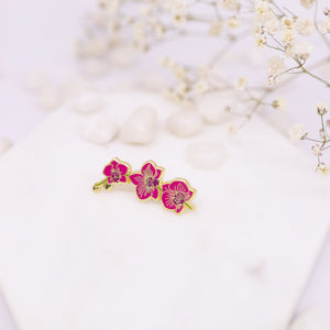 Orchid (Pink) Flower Enamel Pin | Wedding Lapel Pin