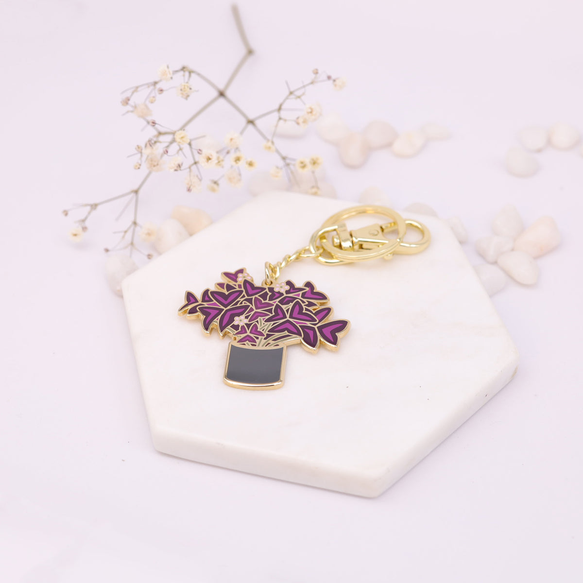 Oxalis Plant Keychain