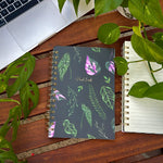 Load image into Gallery viewer, Spiral Lined Notebook - Dark House Plants
