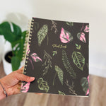 Load image into Gallery viewer, Spiral Lined Notebook - Dark House Plants
