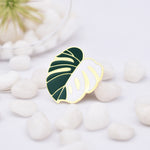 Load image into Gallery viewer, Monstera Variegated Leaf Enamel Pin - Tropical Elegance | Plant Scouts
