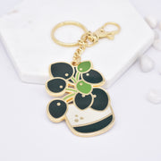 Pilea Enamel Keychain