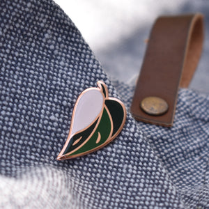 Elegant Philodendron Pink Princess Enamel Pin for Plant Lovers