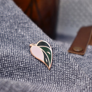 Elegant Philodendron Pink Princess Enamel Pin for Plant Lovers