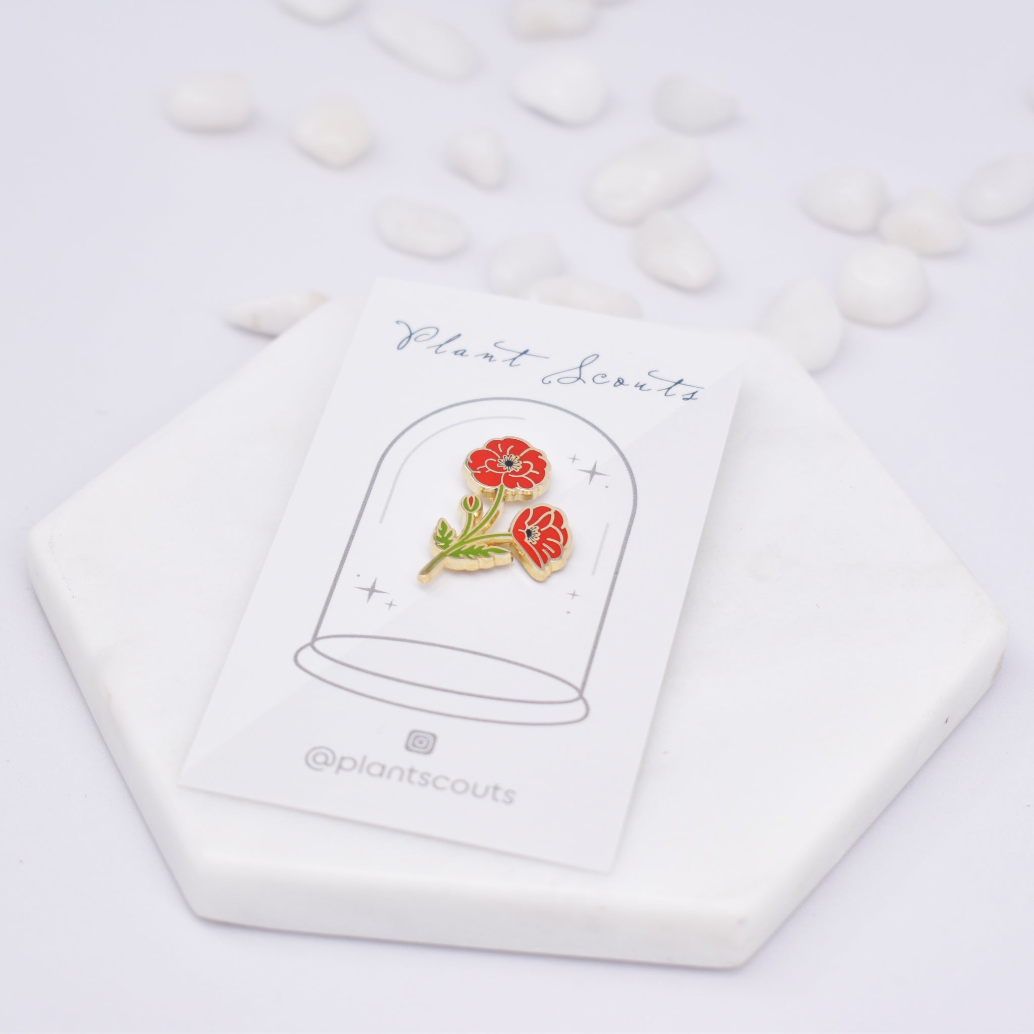 Poppy Wildflower Enamel Pin | August Birth Month Flower – Plant Scouts