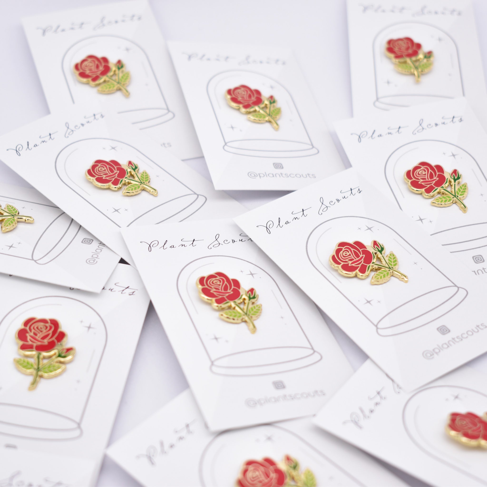 Red Rose Flower Enamel Pin | June Birth Month Flower