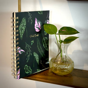Spiral Lined Notebook - Dark House Plants