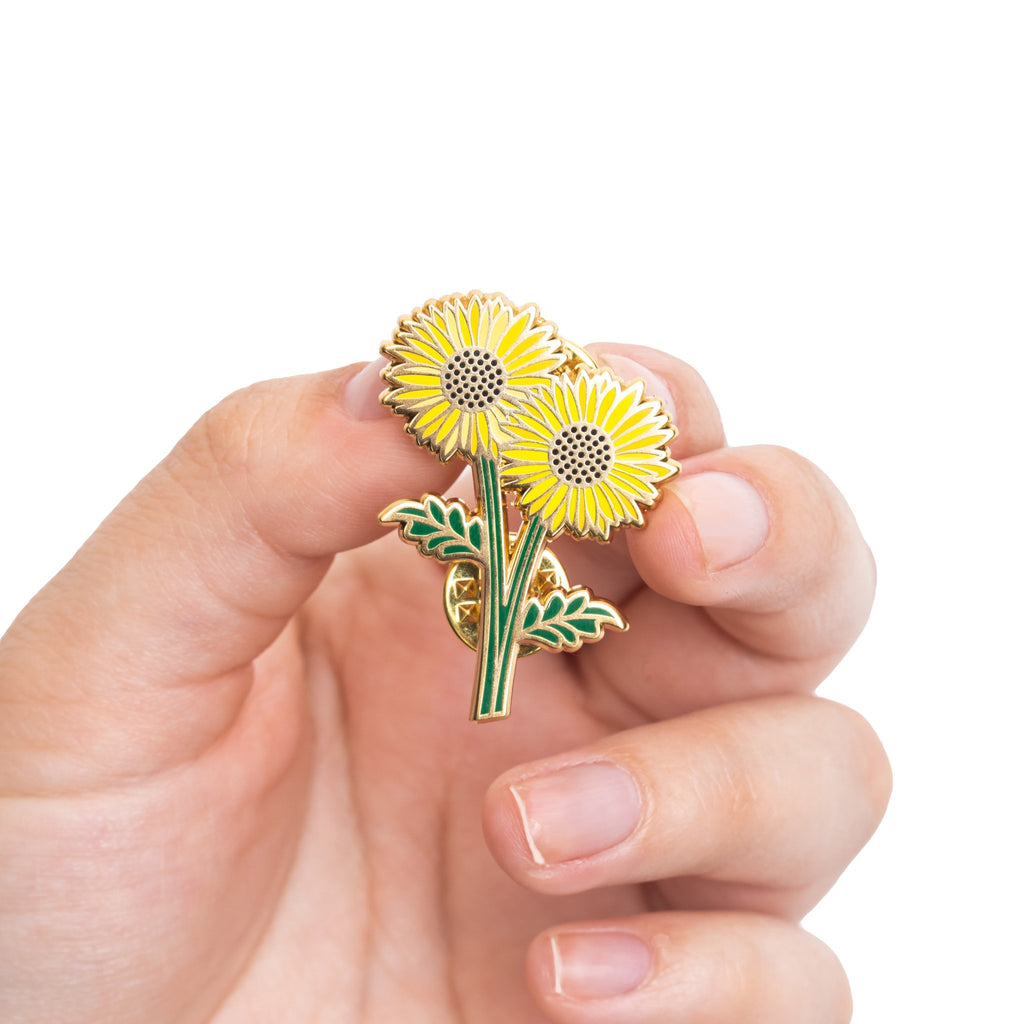 Pin Inflorit Sunflower Flower Enamel Pin | Floral Enamel Pin – Plant Scouts